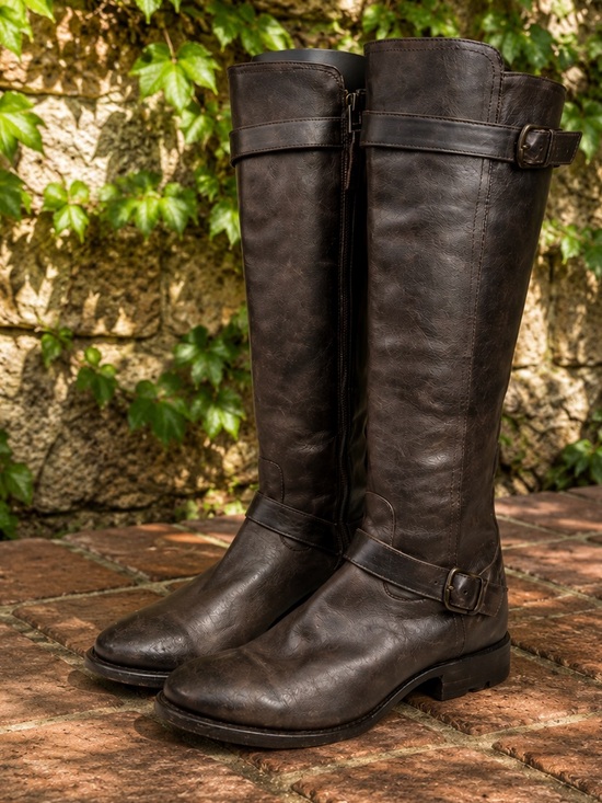 SONORA Shoes - SONORA Quiet Luxury Equestrian Distressed Brown Leather Riding Boots, 6B